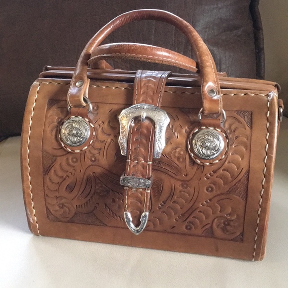 Handbags - Vintage Western Tooled Purse